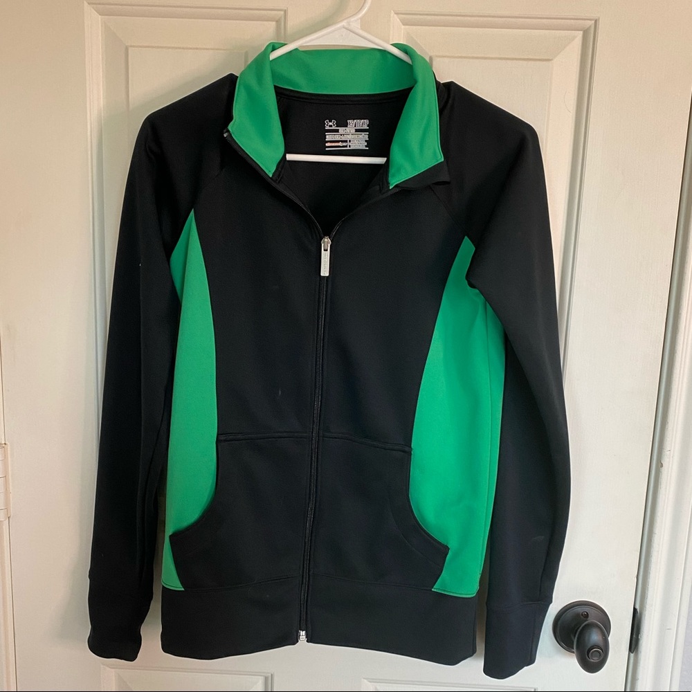 Under Armour Zip Up Jacket in Black and Green